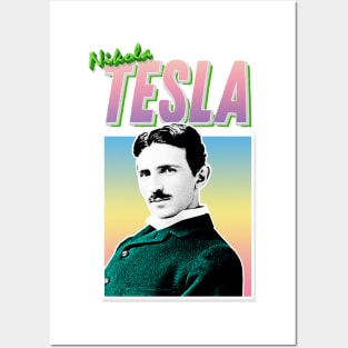 Nikola Tesla Graphic Design 90s Style Hipster Statement Tee Posters and Art